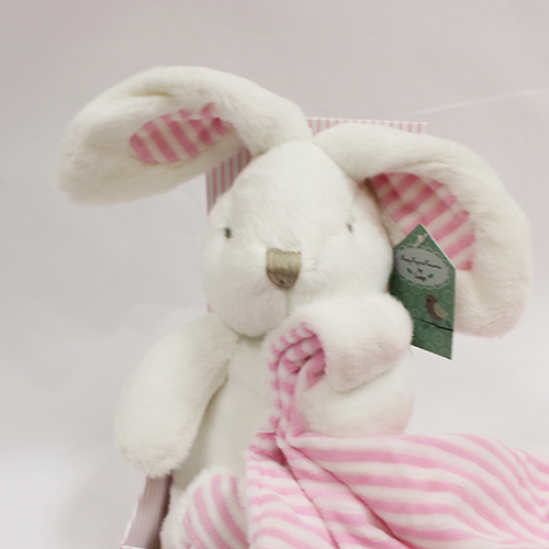 Pretty Perfect Bunny With Pink Stripe Comforter
