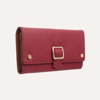 Bessie London Flap Over Buckle Purse Red