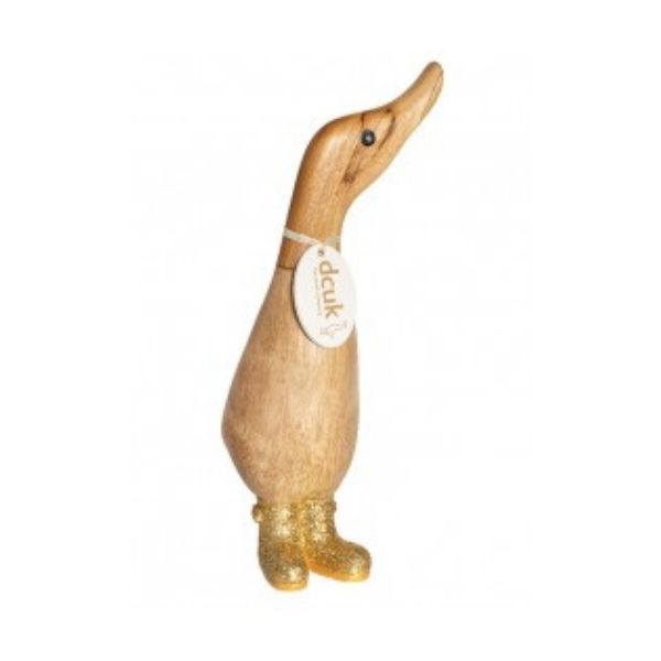 Dcuk Disco Duckling With Sparkly Gold Welly Boots
