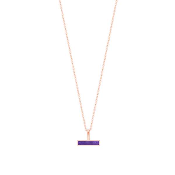 T-Bar Purple Bar Pendant Rose Gold From Tipperary Crystal