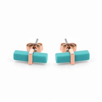 T-Bar Turquoise Bar Earrings Rose Gold From Tipperary Crystal