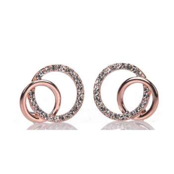 Rose Gold Diamante Loop Earrings From Newgrange