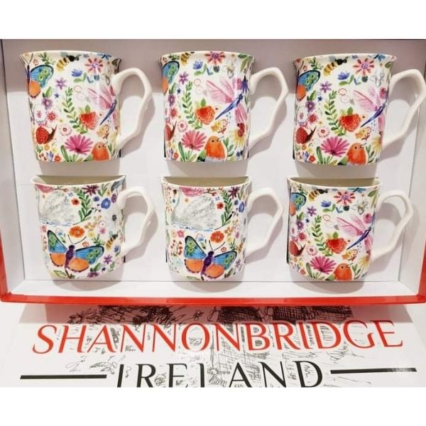 Shannonbridge Pottery 6 Piece Mug Swan Garden