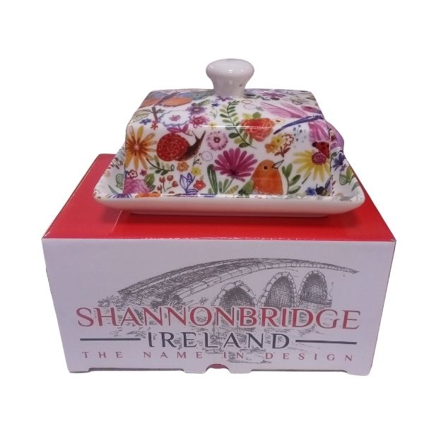 Shannonbridge Pottery Butter Dish Swan Garden