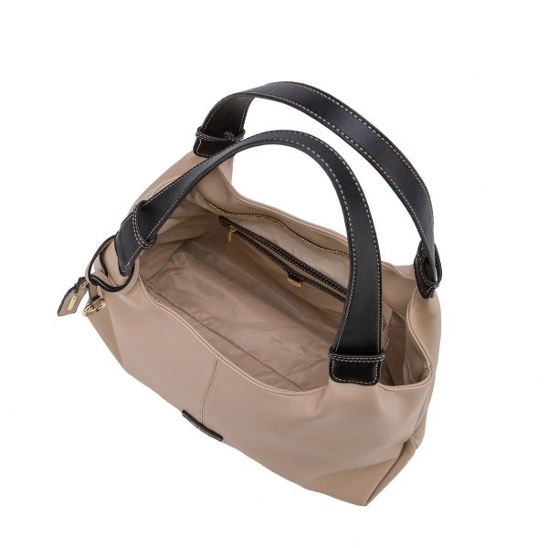 Gionni Camel Hobo Bag With Contrast Handles