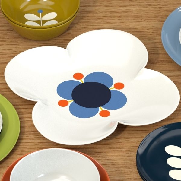Orla Kiely Ceramic platter Atomic Flower print.