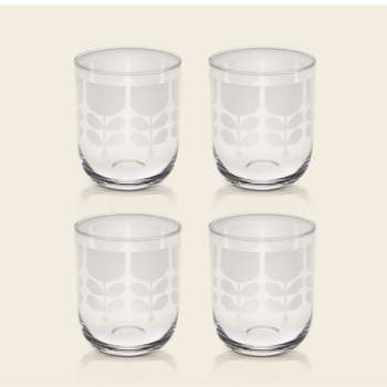 Orla Kiely Clear Casual Water Glass Set of 4