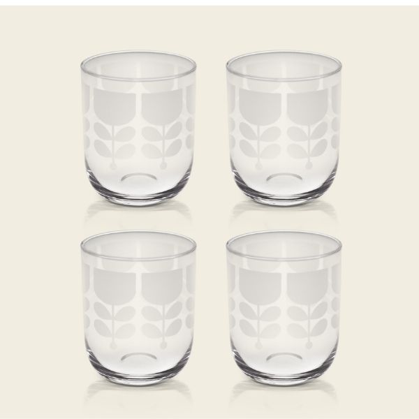 Orla Kiely Clear Casual Water Glass Set of 4