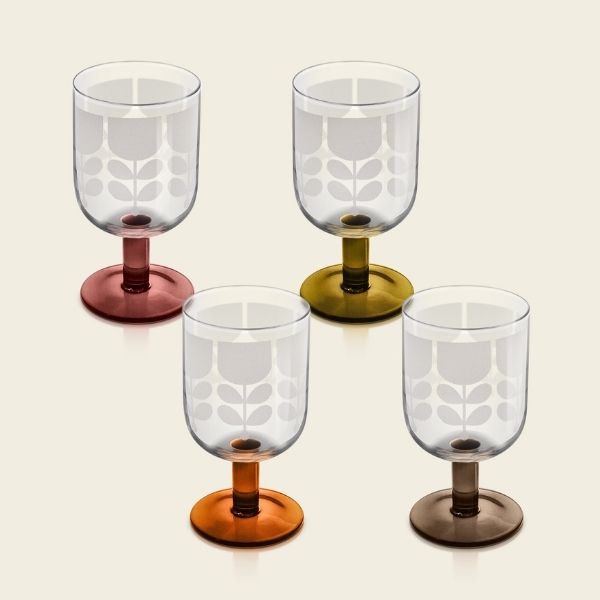 Orla Kiely Formal Wine Glass Set Of 4