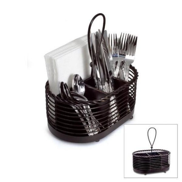 Metal Rope Design Napkin And Cutlery Caddy
