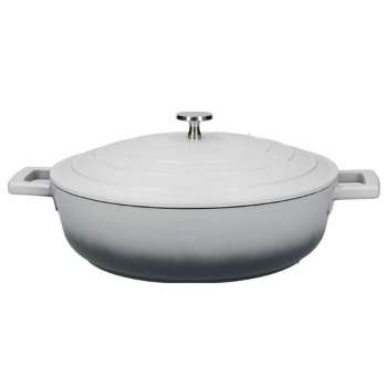 Shallow 4 Litre Casserole Dish with Lid Ombre Grey From MasterClass