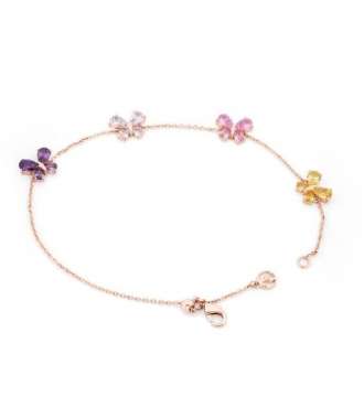 Butterflies Rose Gold Bracelet From Tipperary Crystal