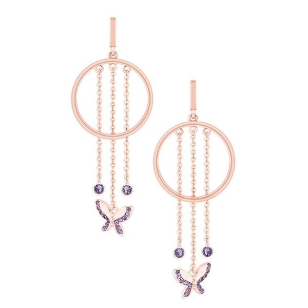Butterfly Circle Chain Earrings From Tipperary Crystal