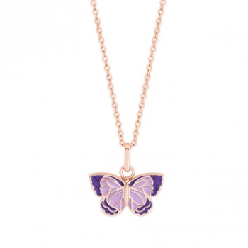 Purple & Rose Gold Butterfly Pendant From Tipperary Crystal