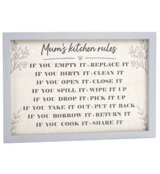 Mum's Kitchen Rules Plaque