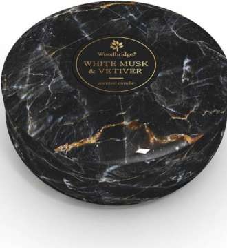 Woodbridge White Musk & Vetiver Marble Candle Tin