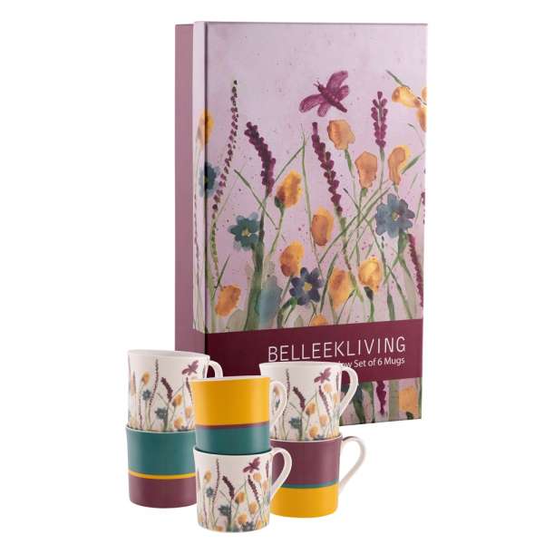 Belleek Living Dreamy Meadow 6 Mug Set