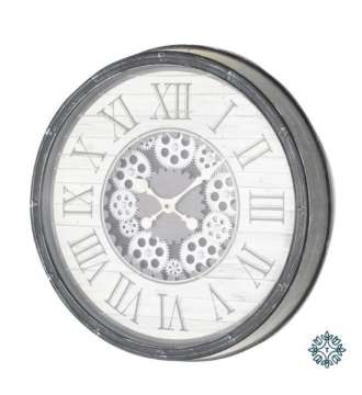 Clockworks Gears Clock Antique Grey