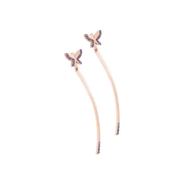 Butterfly Rose Gold Bar Earrings from Tipperary Crystal