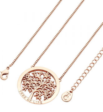 Crafted in rose gold this attractive Tipperary Crystal Silver Tol in Rose Gold Pendant features the tree of life in silver surrounded by a circle of rose gold encrusted with CZs. This attractive tree of Life pendant will complete any outﬁt, it suspends elegantly from a cable chain which secures safely with a lobster claw clasp. Chain length 43cm with a 4cm extender and branded fob. This piece of Tipperary Crystal jewellery is protected with an anti-tarnish coating and comes presented in a beautiful gift box.