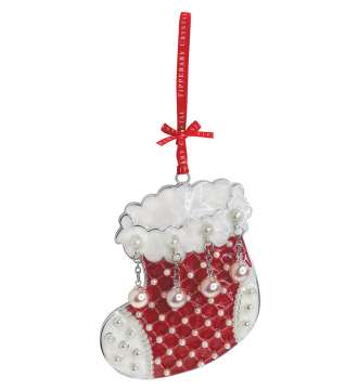 Tipperary Crystal Pearl Stocking Christmas Decoration