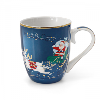 Tipperary Crystal Santa on Sleigh Mug