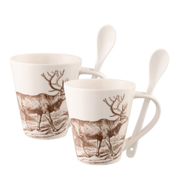Aynsley Raindeer Mug and Spoon Set