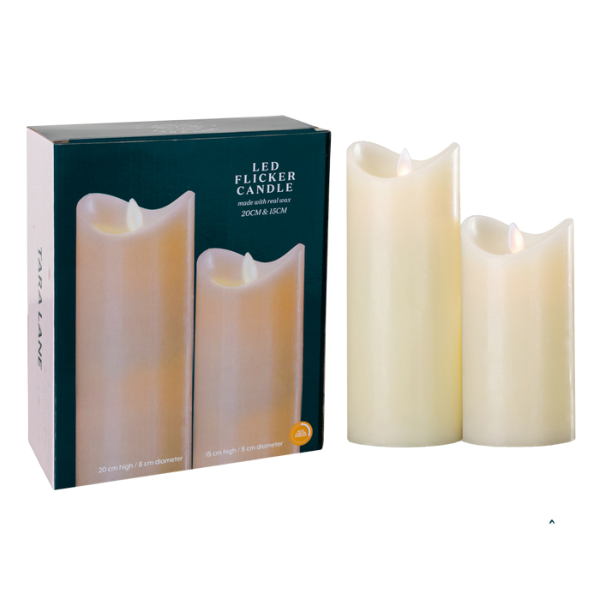 Twin Flicker LED Candle Set