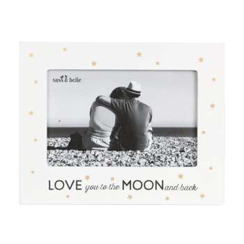 Love You To The Moon Golden Stars Photo Frame