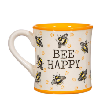 Bee Happy Yellow Mug