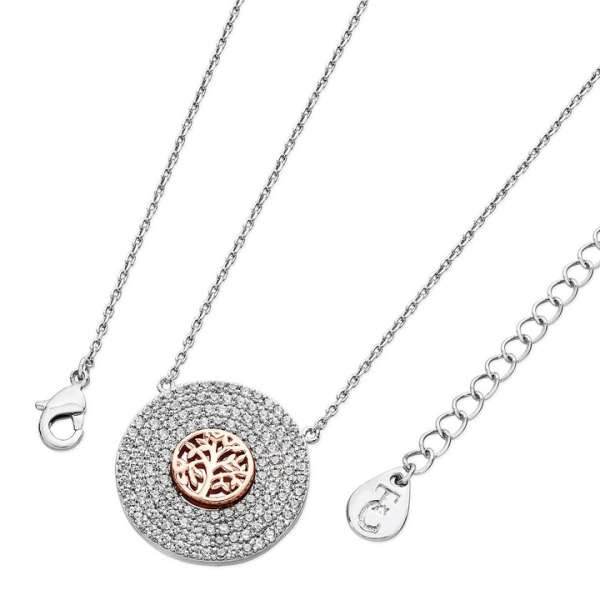 Tipperary Crystal Silver Pave Pendant With Tree of Life