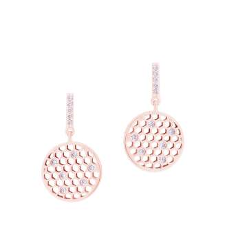 Tipperary Crystal Rose Gold Bee Circle Earrings