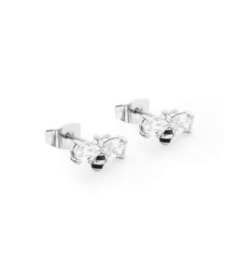 Tipperary Crystal Silver Bee Ball Stud Earrings