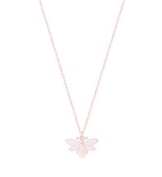 Tipperary Crystal Rose Gold Bee White Pendant