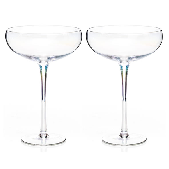 Newgrange Living Unicorn Lustre Martini Glasses Pair