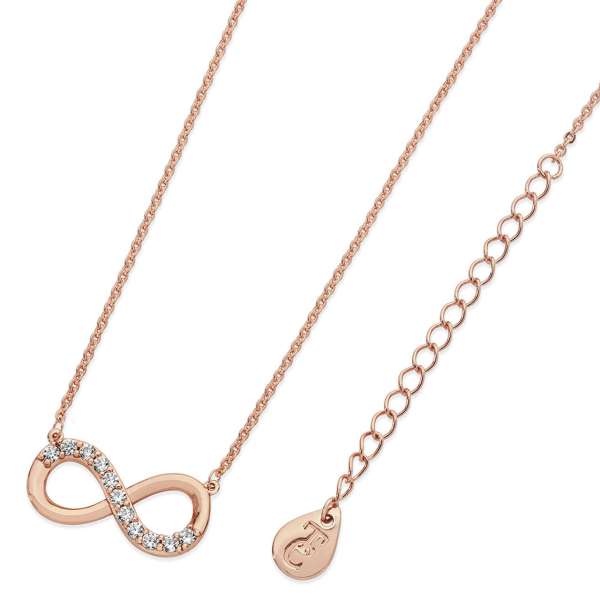 Tipperary Crystal Rose Gold Part Stone Set Infinity Pendant
