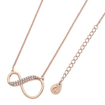 Tipperary Crystal Rose Gold 8 Shape Infinity Pendant