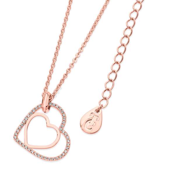 Tipperary Crystal Floating Heart Pendant Rose Gold