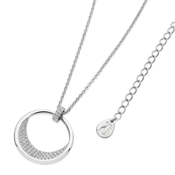 Tipperary Crystal Silver White Floating Moon Pendant