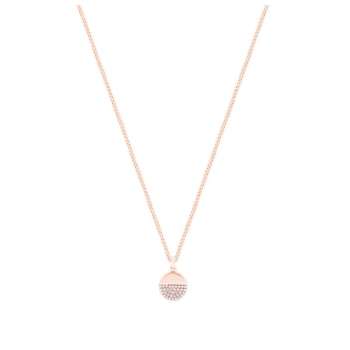 Tipperary Crystal Rose Gold Circle Pave Half Pave Pendant