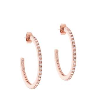 Tipperary Crystal Rose Gold Circle Pave Large Hoop Earrings