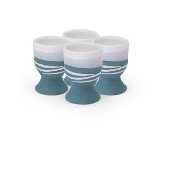 Paul Maloney Pottery Teal S/4 Eggcups