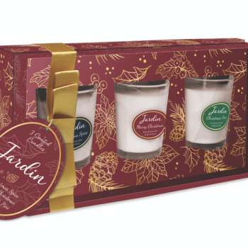 Jardin Collection Christmas Set of 3 Mini Candles - Red Box