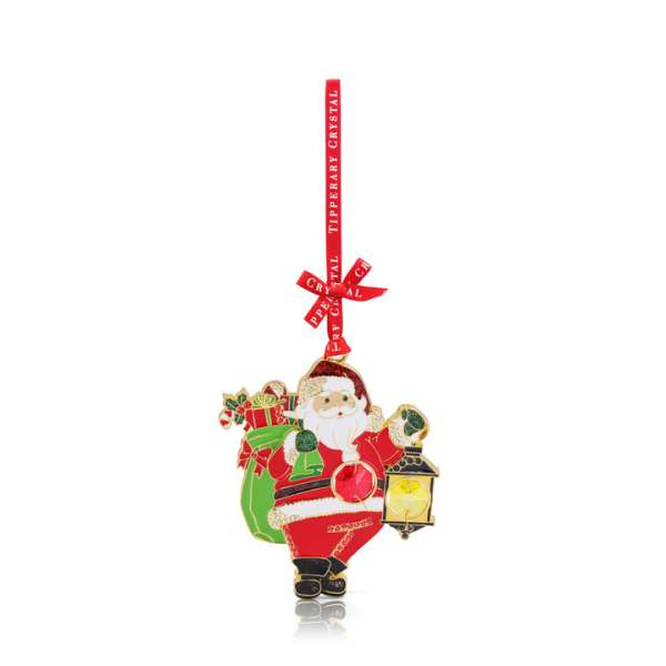 Tipperary Crystal Gem Santa & Lantern Christmas Decoration