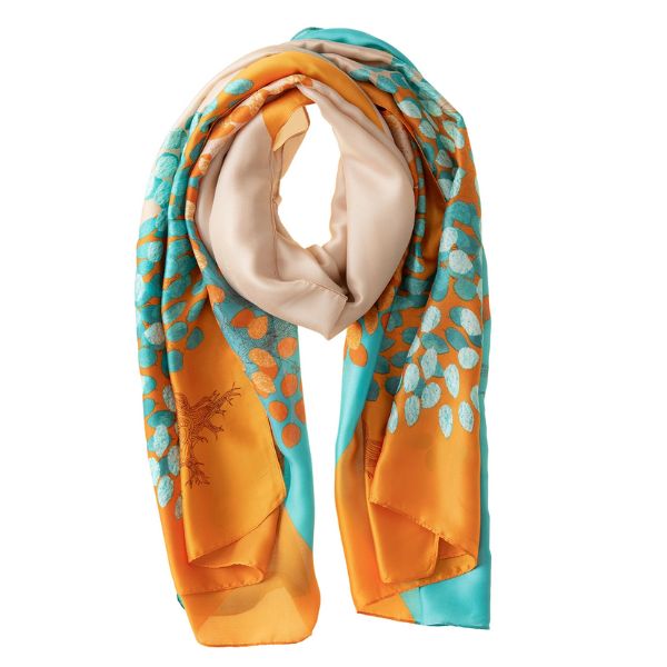 Galway Crystal Orange and Turquoise Polyester Scarf
