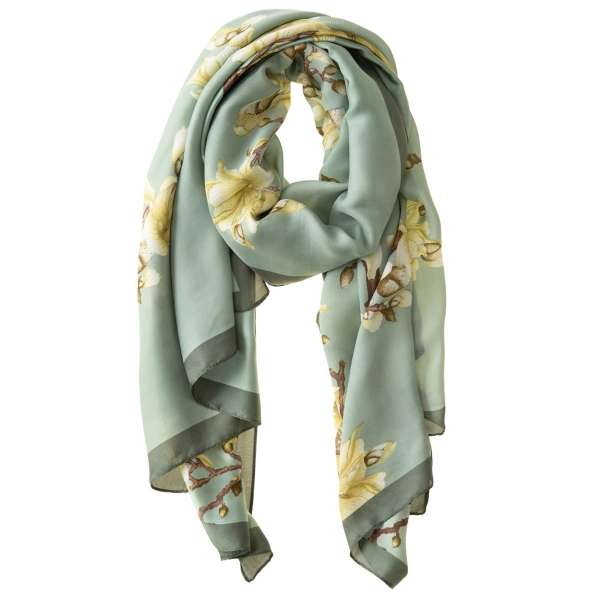 Galway Crystal Sage and Apple Blossom Polyester Scarf