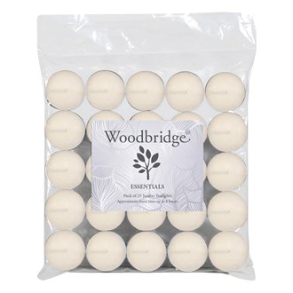 Woodbridge Ivory Unscented Long Burn Tealights Pack of 25