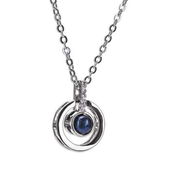 Newgrange Living Silver Diamante Blue Stone Necklace