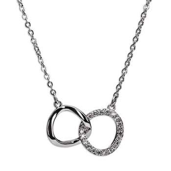 Newgrange Living Silver Interlocking Diamante Rings Necklace