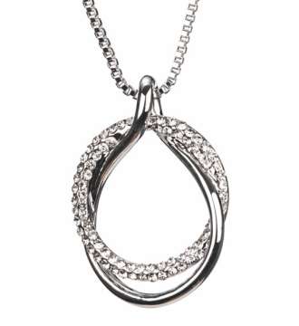 Newgrange Living Silver Diamante Loop Pendant